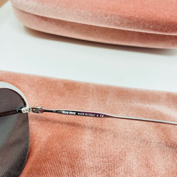 Miu Miu 58mm ☁️ Irregular Cloud Sunglasses DARK GRAY FLASH SILVER pilot aviator - Picture 11 of 15